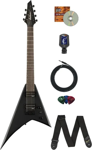 Vista 19 de Jackson JS Series Dinky JS20 DKQ 2PT Transparent Black Burst Paquete con cable, afinador, correa, púas y DVD de guitarra Austin Bazaar