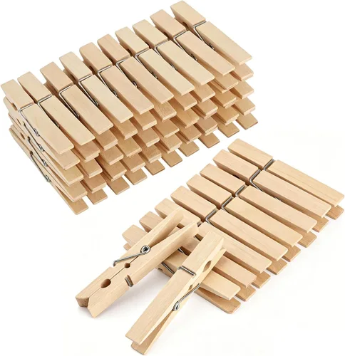 Vista 15 de 100 piezas de pinzas de madera para ropa de colores, pinzas para manualidades, pinzas para aulas de enseñanza de color, 7,37 cm, 20