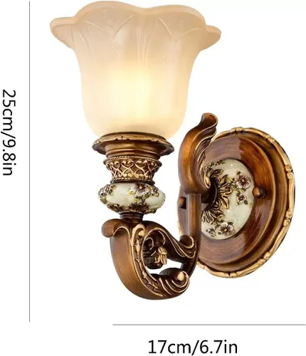 Vista 2 de Wall Lamp European Retro Wall Lamp Living Room Background Lamp Wall Lamp Neoclassical Lamp Bedroom Bedside Lamp Wall Lights for Living Room