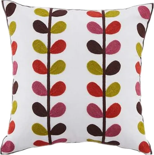 Vista 3 de Judy Dre am Funda de cojín 100% algodón para interiores y exteriores, cuadrada, bohemia, bordada, para sofá, cama, sala de estar, funda de almohada