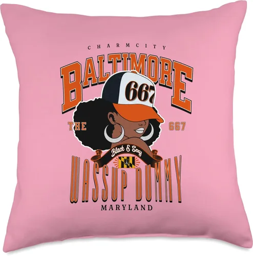 Vista 4 de Bold Graphics for Baltimore Lovers Throw Pillow