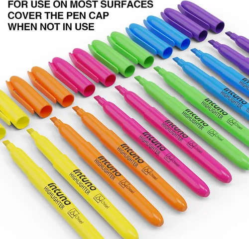 Vista 6 de Resaltadores de colores surtidos, 120 unidades, punta de cincel, adecuados para suministros de oficina, suministros escolares y artículos esenciales
