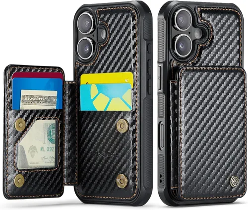 Vista 31 de Vinich for iPhone XR Wallet Case with Card Holder, Black RFID Blocking Credit Slots, Kickstand, Shockproof Flip Phone Cover, PU Leather, Double