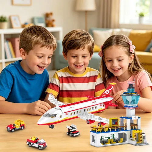 Vista 8 de Juego de construcción de avión de pasajeros de ciudad de 880 piezas