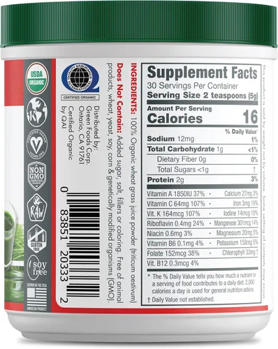 Vista 2 de Green Foods Shots de hierba de trigo, 5.3 onzas, certificado orgánico, kosher, vegano, sin OMG, crudo, sin gluten, cultivado
