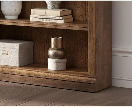 Vista 5 de Estantería tradicional de madera de 8 pies de alto con escalera para oficina, color marrón