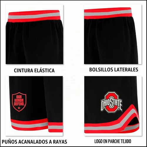 Vista 5 de Ultra Game Pantalones cortos de baloncesto oficiales NCAA para hombre de malla de aire suave - Ajuste OG