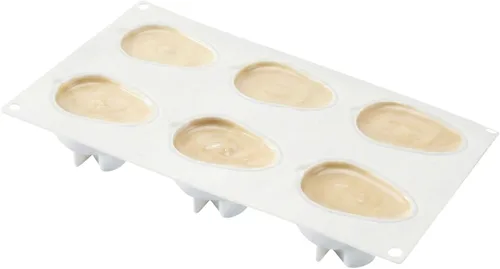 Vista 25 de Restaurantware -Molde de bola de 8 cavidades de pastelería, 1 molde de chocolate listo para horno - Molde de silicona blanca flexible, congelable