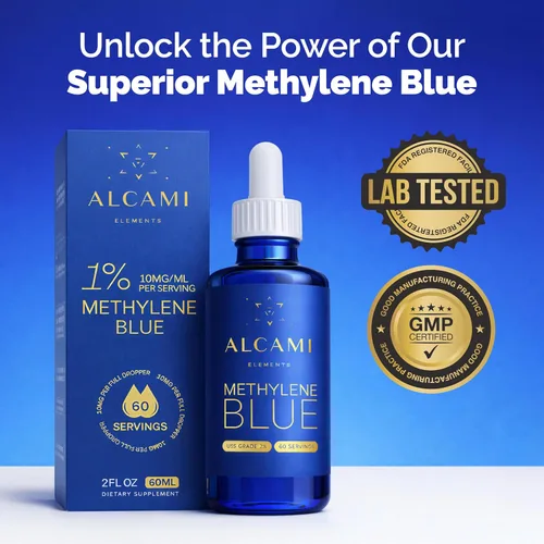 Vista 3 de Azul de metileno 99.9% de calidad farmacéutica pura - Apoya la energía, el enfoque y la función cognitiva - Probado por terceros, formaldehído y sin