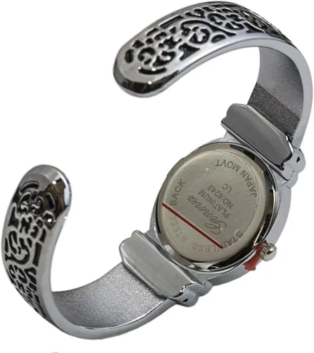 Vista 7 de Ginebra W9132 - Reloj de pulsera con bisagras para mujer, diseño oxidado, esfera blanca, Blanco, Moderno