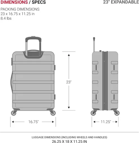 Vista 6 de Maleta rígida y expandible SWISSGEAR 7366 con ruedas giratorias