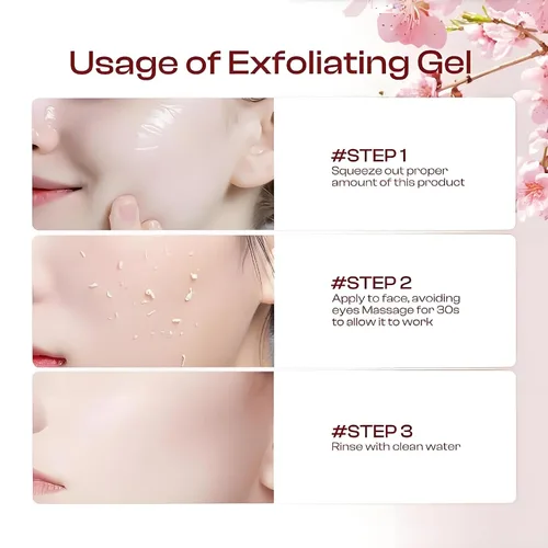 Vista 6 de Gel exfoliante purificador, limpiador exfoliante purificador facial para cara y cuerpo, exfoliante con extracto de flor para una limpieza eficaz