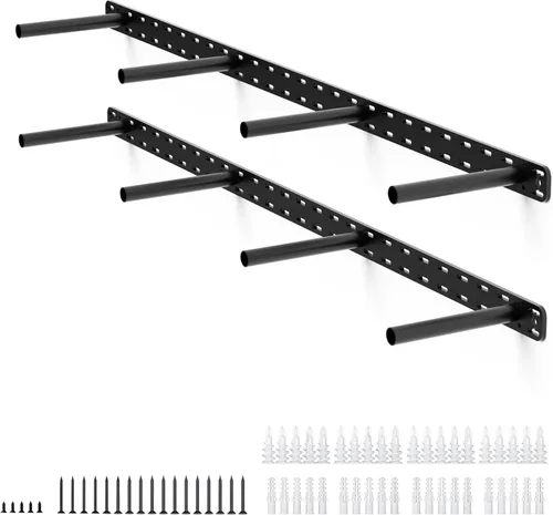 Vista 15 de 2 soportes flotantes de metal ocultos resistentes para estantes, estantes invisibles sin plantilla (16 x 6 x 1.5 pulgadas sin herramientas)