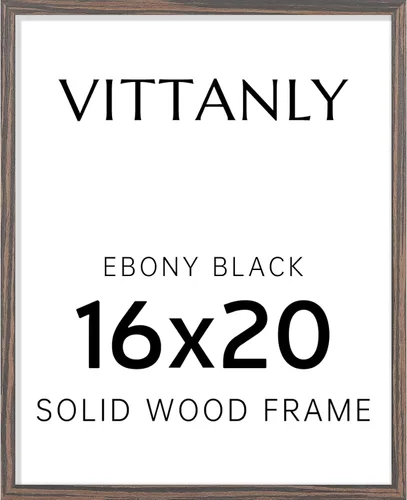 Vista 225 de Vittanly - Marco de fotos de 4 x 6 pulgadas de madera maciza con plexiglás, incluye paspartú de 3,5 x 5, para colgar en la pared o poner sobre una