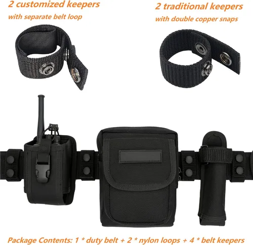 Vista 5 de TACNEX Cinturón de servicio con 4 portaobjetos de 2" Cinturón de utilidad rígido de nylon para policía, aplicación de la ley, seguridad, trabajo