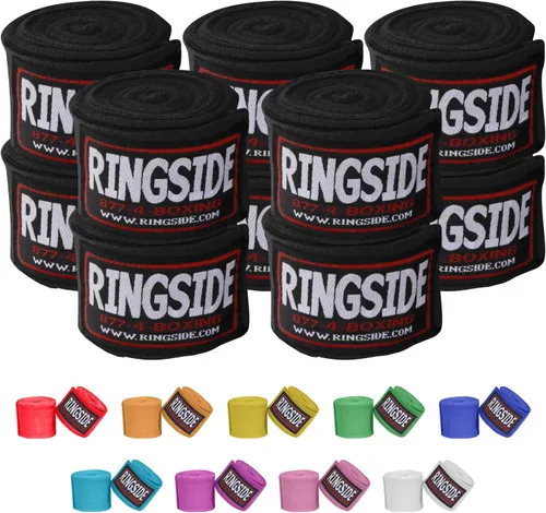 Vista 20 de Ringside Mexican Style Boxing Hand Wraps (Pairs) - 180" Semi-Elastic Cotton Blend Wrist Support with Thumb Loop for MMA, Muay Thai, Kickboxing