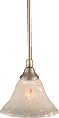 Vista 63 de Toltec Lighting Tallo Colgado Mini colgante, acabado de cobre negro, 3.5" cuadrado humo burbuja vidrio