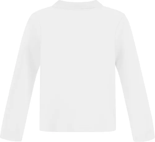 Vista 3 de Nautica Girls' School Uniform Long Sleeve Polo Shirt, Button Closure, Comfortable & Breathable Fabric