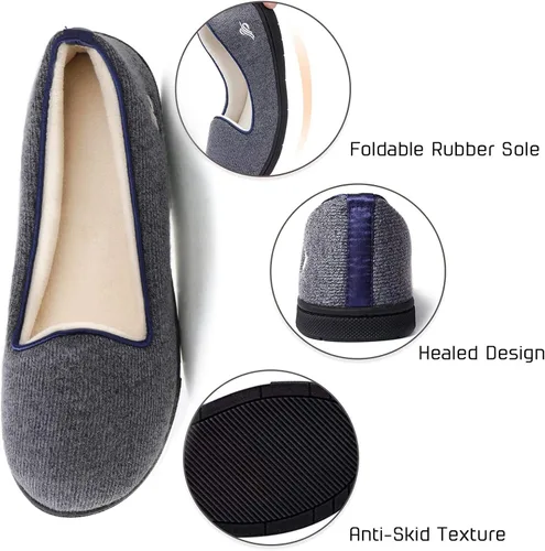 Vista 21 de Wishcotton Pantuflas ligeras de espuma viscoelástica para mujer, cómodas y antideslizantes, para interiores y exteriores