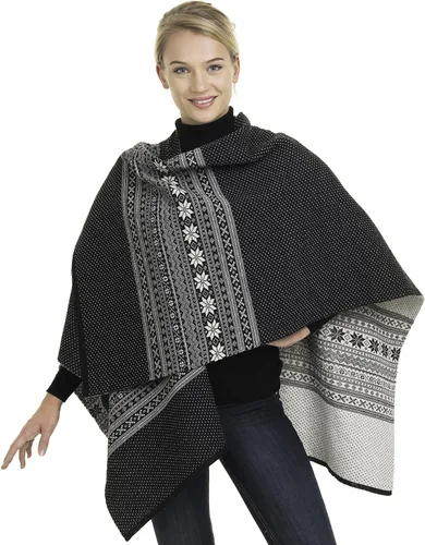 Vista 8 de Noruego Womens 100% Lana Merino Wrap Capa Chal Poncho suéter Escudo