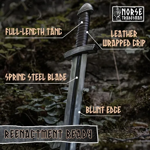 Vista 12 de Norse Tradesman Espada vikinga de acero para primavera