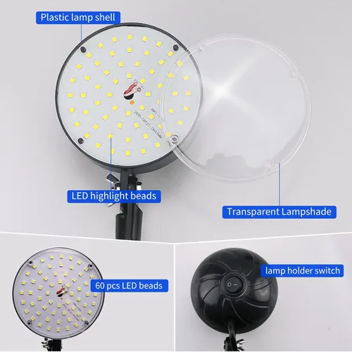 Vista 3 de Luz de trabajo magnética, luz LED para máquina, luz de trabajo con base flexible y magnética, lámpara de herramienta de tienda para torno, banco