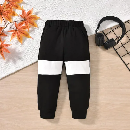 Vista 5 de HINTINA Conjunto de sudadera con capucha y estampado de letras para niño pequeño, sudadera de manga larga para otoño e invierno