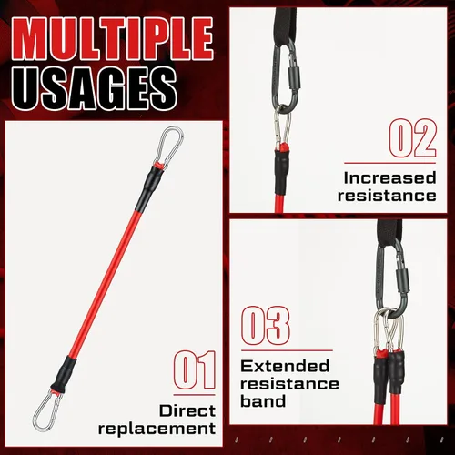 Vista 5 de Liliful 8 bandas de resistencia para entrenar bandas de ejercicio adicionales para equipo de entrenamiento de repuesto, correas elásticas
