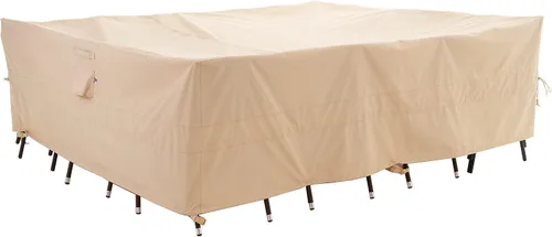 Vista 11 de WJ-X3 Funda para juego de comedor, 86 pulgadas de ancho x 47 pulgadas de Beige