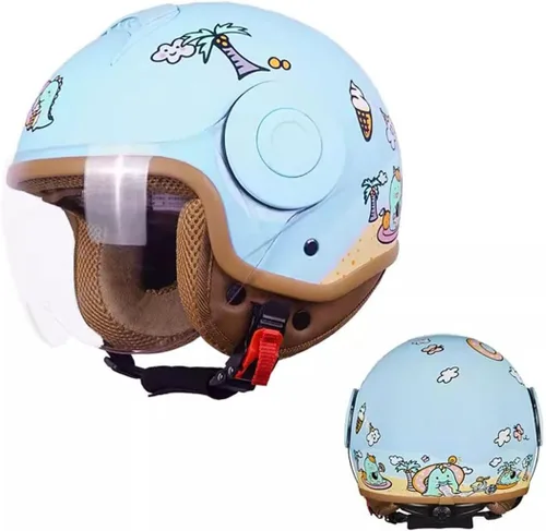 Vista 9 de Koliyn - Casco de motocicleta para niños aprobado por el Departamento de Transporte (DOT) - Casco medio para niños de 2 a 14 años - Niños y niñas