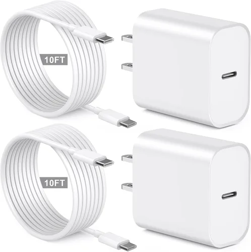 Vista 14 de [Certificado Apple MFi] Cargador de iPhone de carga rápida de 6 pies compatible con iPhone 14/13/12/11 Pro Max/Xs Max/XR/X, paquete de 2, bloque