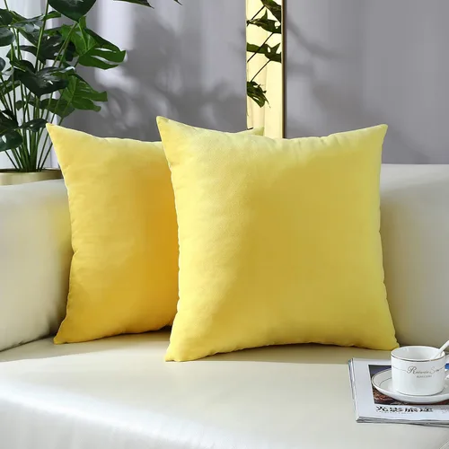 Vista 31 de mixeoo Comfy - Juego de 2 fundas de almohada decorativas de terciopelo grueso sólido y grueso, súper suaves, decoración del hogar para sofá, sala