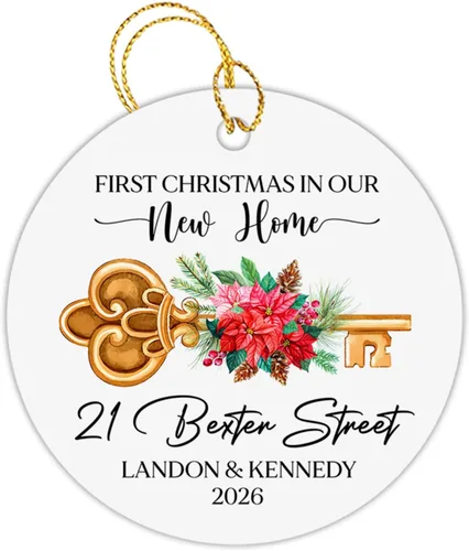 Vista 10 de Adorno personalizado para la primera Navidad en nuestro nuevo hogar, adorno de primera Navidad en el nuevo hogar, regalo de decoración