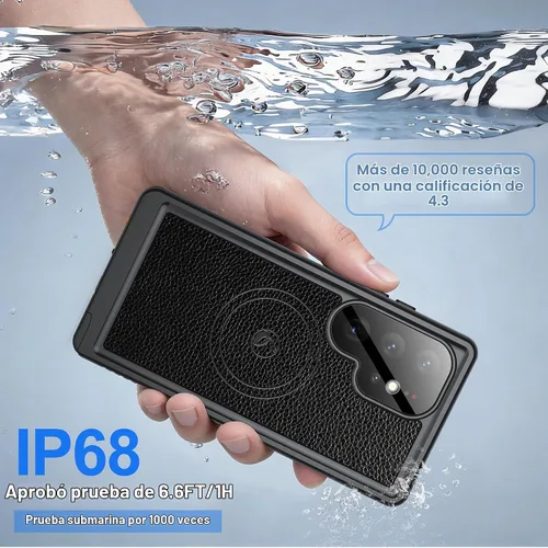 Vista 3 de ANTSHARE Funda impermeable IP68 para Samsung Galaxy S24 Ultra, compatible con MagSafe, protector de pantalla y lentes integrado, protección
