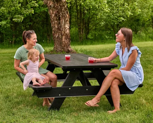 Vista 8 de Polywood Park - Mesa de picnic, Negro
