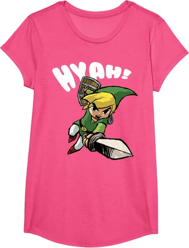 Vista 8 de Nintendo Legend of Zelda Link Hyah Poster - Camiseta pequeña Azul Marino