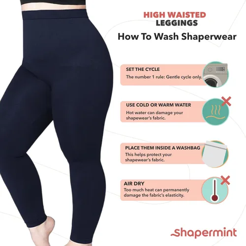 Vista 6 de Shapermint - Leggings moldeadores de compresión media de cintura alta, para mujer
