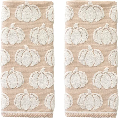 Vista 14 de SKL Home Juego de toallas de mano para otoño, cosecha, otoño, dar gracias, hogar, para baño, cocina, bar y regalo, natural, 2