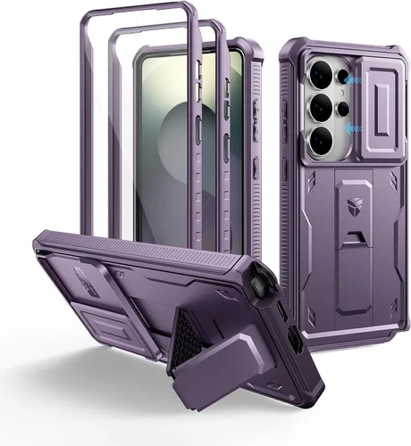 Vista 49 de Dexnor Funda para Samsung Galaxy S24 con Cubierta Deslizante Integrada para Cámara y Protector de Pantalla y Soporte, Funda Resistente a los Golpes