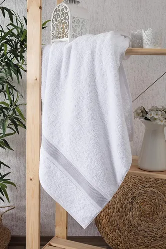 Vista 3 de Toallas de baño extra grandes de gran tamaño, 100% algodón, toallas turcas para hotel, spa, piscina (blanco)