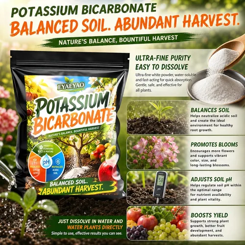 Vista 4 de Bicarbonato de potasio 99% puro, fertilizante foliar de nutrientes
