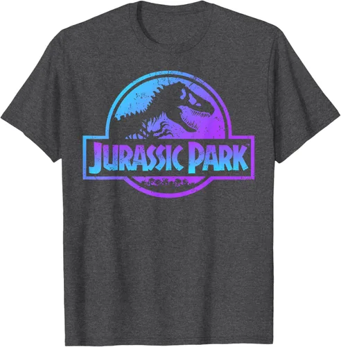 Vista 40 de Jurassic Park Camiseta de manga corta con logotipo Fossil azul y morado Negro
