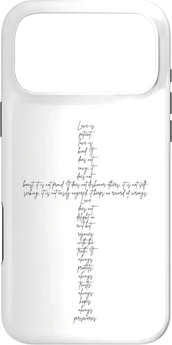 Vista 22 de Funda con cruz cristiana para iPhone 12/12 Pro 1 Corinthians 13