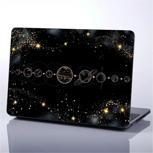 Vista 7 de Funda para MacBook Pro de 13 Pulgadas, Patrón de Planetas Negros Alineados, Estuche Duro de Plástico para MacBook Pro Retina 13 A1425/A1502
