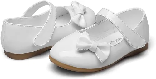 Vista 2 de Cixi Maxu E-Commerce.Co.Ltd Mary Jane Zapatos planos para niñas, zapatos de ballet de princesa, para boda, fiesta de cumpleaños, escuela