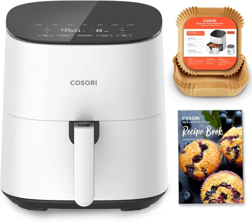 Vista 7 de Cosori Air Fryer Pro LE 5 cuartos de galón, 9 en 1, revestimiento de cerámica, recordatorio de agitación, gris 7 presets with Reheat, Keep Warm