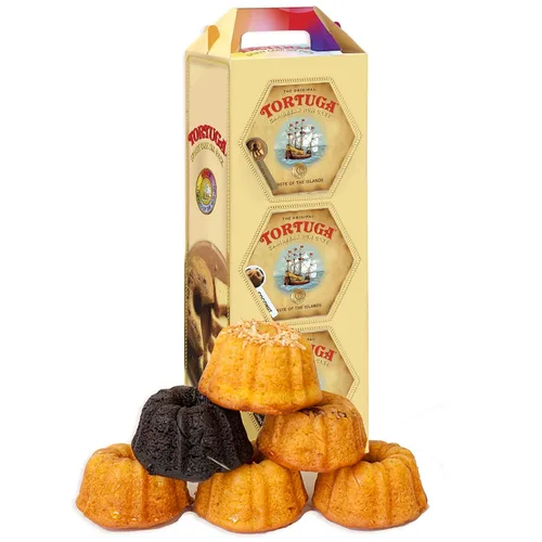 Vista 23 de Tortuga - Paquete de regalo de surtido de pasteles de ron caribeño de 4 onzas