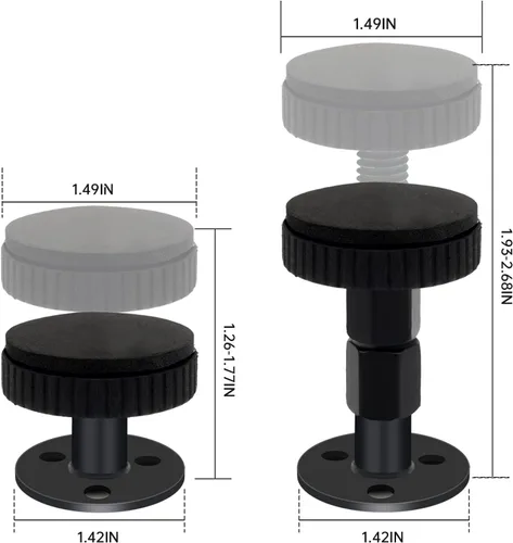 Vista 2 de LveSunny 4 topes de cabecera para pared, tapones ajustables para cabecero, tapón de ruido de cama para cabecero, sofá, parachoques de pared de cama