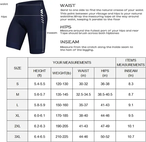 Vista 6 de Wulibike Pantalones cortos de bicicleta acolchados para hombre, pantalones cortos de bicicleta para hombre, acolchados de gel con bolsillos