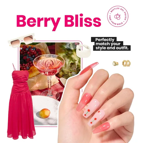 Vista 4 de Beetles Esmalte de uñas – Esmalte de uñas de dedos rojos de secado rápido (0.5 onzas líquidas), no necesita lámpara UV, esmalte de uñas, manicura